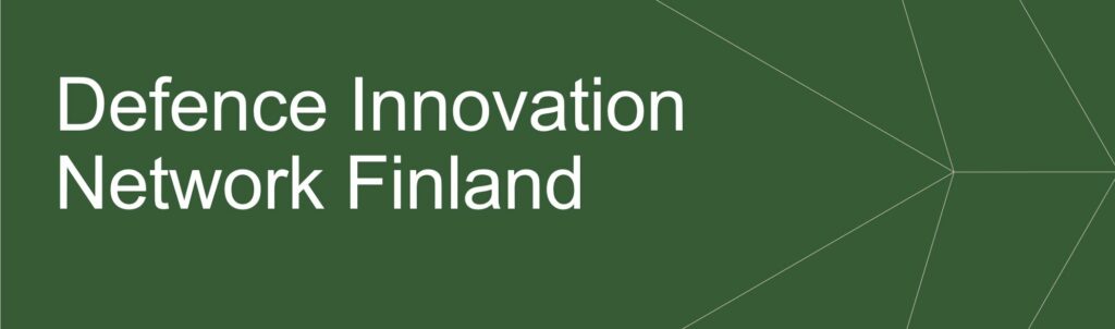 Vihreällä pohjalla teksti Defence Innovation Network Finland
